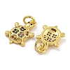 Rack Plating Brass Micro Pave Cubic Zirconia Pendants KK-I718-04G-3