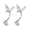 999 Sterling Silver Micro Pave Clear Cubic Zirconia Ear Plug Gauges EJEW-P296-06P-1