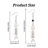 ANATTASOUL 2 Pairs 2 Style Alloy Fishbone Long Dangle Eararings for Women EJEW-AN0002-53-2