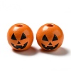 Halloween Theme Printed Natural Wooden Beads WOOD-L020-C04-2