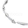 Non-Tarnish 304 Stainless Steel Rhombus Link Chain Bracelets for Women BJEW-D023-01P-2