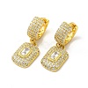 Rack Plating Brass Micro Pave Cubic Zirconia Hoop Earring for Women EJEW-H091-35G-1