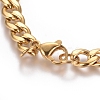 Unisex 304 Stainless Steel Curb Chain/Twisted Chain Bracelets STAS-D0002-40G-2
