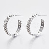 Brass Half Hoop Earrings KK-R117-054P-NF-4