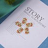 5Pcs Brass Micro Pave Clear Cubic Zirconia Pendants KK-SZ0004-96-4