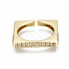 Brass Micro Pave Clear Cubic Zirconia Cuff Rings RJEW-Q161-011-NF-2