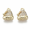 Brass Micro Pave Clear Cubic Zirconia Charms X-KK-S348-528-NF-1