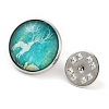 Round with Deer Glass Brooches JEWB-A022-01F-2