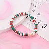 Polymer Clay Heishi Beads Stretch Bracelets BJEW-JB05707-5