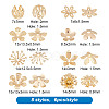 ARRICRAFT 48Pcs 8 Styles Brass Fancy Bead Caps KK-AR0004-11-2