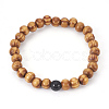 Wood Beads Stretch Bracelets Sets BJEW-JB03909-6