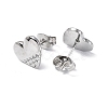 Non-Tarnish 304 Stainless Steel Heart Stud Earrings for Women EJEW-F300-07P-2