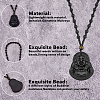 FIBLOOM 4Pcs 4 Colors Resin Imitation Gemstone Maitreya Buddha Pendant Necklaces Set NJEW-FI0001-07-4