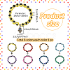 ANATTASOUL 6Pcs 6 Colors Evil Eye Resin Beaded Stretch Bracelets Set with Hamsa Hand Charms BJEW-AN0001-66-2