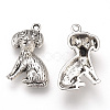 Tibetan Style Alloy Puppy Pendants TIBEP-T002-05AS-RS-1