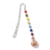 7 Chakra Gemstone Bead & Natural Red Aventurine Glass Heart Wishing Bottle Pendant Bookmarks AJEW-JK00313-03-1