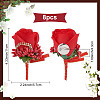 CRASPIRE 8Pcs Cloth Rose Flower Boutonniere Brooch with Rhinestone AJEW-CP0001-79B-2