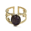 Oval Natural Amethyst Finger Rings RJEW-N046-05B-G-1