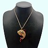 Blue enamel alloy oil drop fish pendant ancient style DIY jewelry. HM3429-1-1