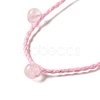 Natural Rose Quartz Braided Bead Necklacess NJEW-K258-06C-2