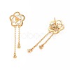 Brass Micro Pave Clear Cubic Zirconia Stud Earring Findings KK-S364-132-5