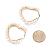 Natural Pearl Wire Wrapped Heart Big Hoop Earrings for Women EJEW-JE04796-02-3