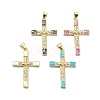 Religion Theme Brass Micro Pave Clear Cubic Zirconia Pendants KK-A221-22G-1