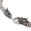 Non-Tarnish 304 Stainless Steel Wheat Chains Necklace with Dragon Clasps for Men Women NJEW-E155-05P-3