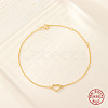 925 Sterling Silver Hollow Heart Link Bracelet for Women BJEW-F455-02G-3