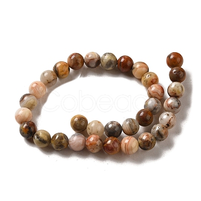 Natural Crazy Lace Agate Round Bead Strands G-M272-03-6mm-1