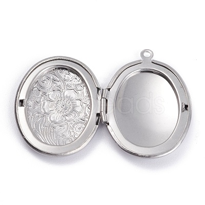 Tarnish Resistant 316 Stainless Steel Locket Pendants X-STAS-O132-02P-1