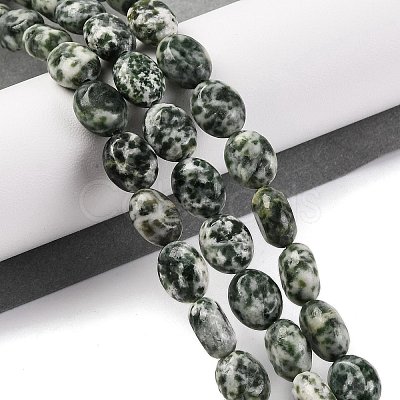 Natural Green Spot Jasper Beads Strands G-M420-D13-01-1