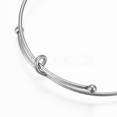 Tarnish Resistant Adjustable 304 Stainless Steel Bangles X-BJEW-H522-01P-1