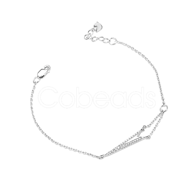 TINYSAND Fashion 925 Sterling Silver Cubic Zirconia Cupid/Cherub's Arrow Bracelet TS-B304-S-1