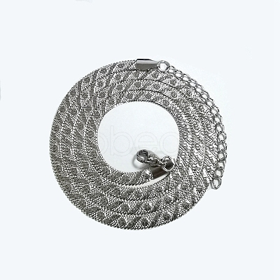 Non-Tarnish 304 Stainless Steel Herringbone Chain Necklaces NJEW-P282-04P-1