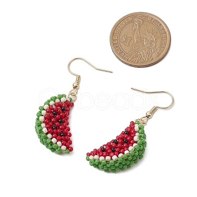 Glass Seed Beads Dangle Earrings EJEW-MZ00295-1