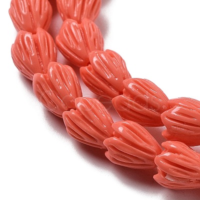 Synthetic Coral Beads Strands G-Q1007-01C-01-1