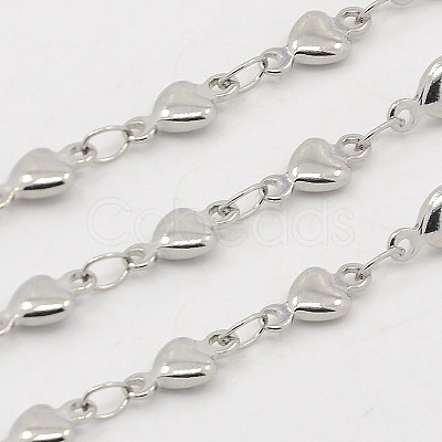 Tarnish Resistant 304 Stainless Steel Heart Chains CHS-K001-53-4mm-1