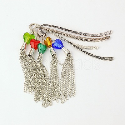 Tibetan Style Tassel Bookmarks/Hairpins AJEW-JK00051-1