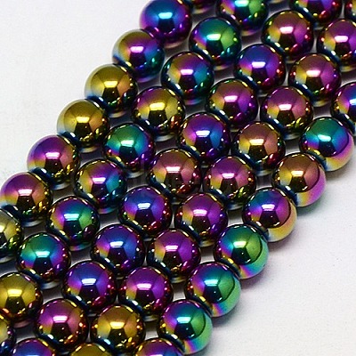 Electroplate Non-magnetic Synthetic Hematite Beads Strands G-J169A-3mm-05-1