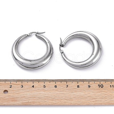 Tarnish Resistant Ring 304 Stainless Steel Hoop Earrings EJEW-O032-02P-1