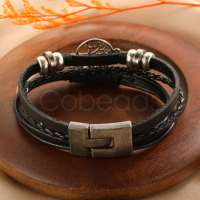 Leather Multi-strand Bracelets PW-WG28847-01-1