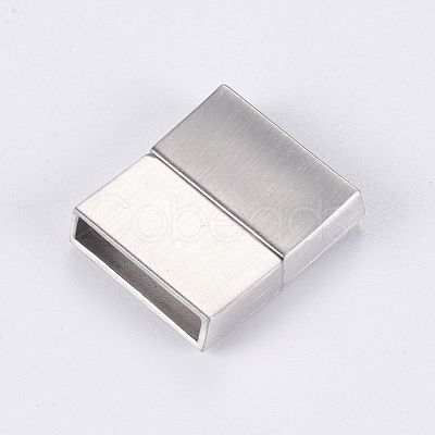 Tarnish Resistant 304 Stainless Steel Magnetic Clasps with Glue-in Ends STAS-G163-60P-1