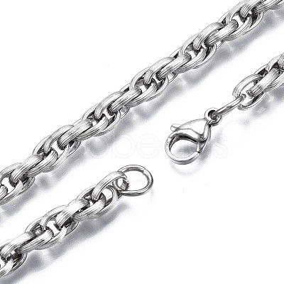 Non-Tarnish 201 Stainless Steel Rope Chain Bracelet for Men Women BJEW-S057-83-1