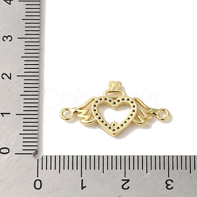 Rack Plating Brass Micro Pave Cubic Zirconia Connector Charms KK-P267-22G-1