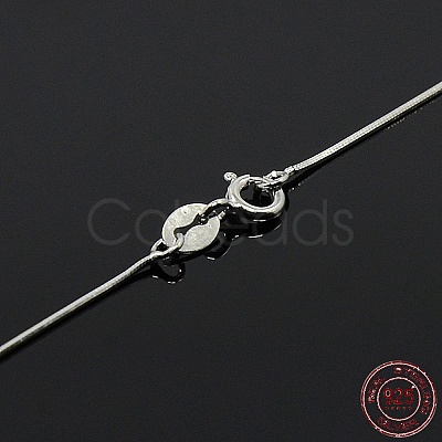 Anti-Tarnish Trendy Unisex Rhodium Plated 925 Sterling Silver Snake Chain Necklaces X-STER-M034-B-08-1