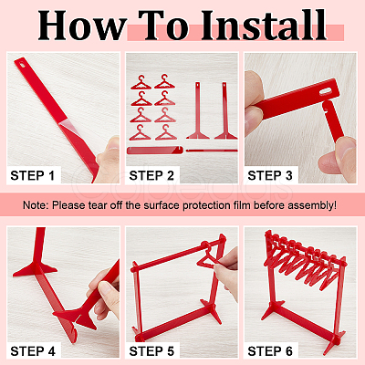 CRASPIRE 1 Set Coat Hanger Shaped Acrylic Earring Display Stands EDIS-CP0001-15A-1