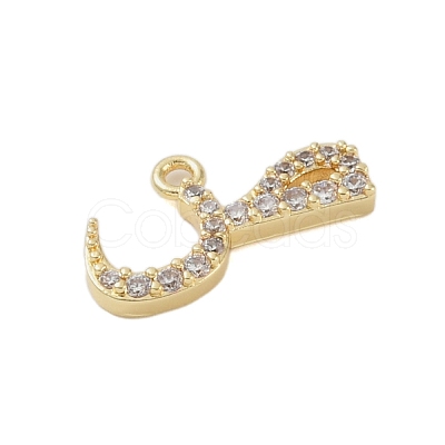 Rack Plating Brass Micro Pave Clear Cubic Zirconia Pendants KK-A224-03Q-G-1