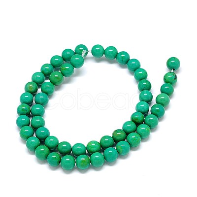 Natural Magnesite Round Bead Strands TURQ-E022-38A-8mm-1