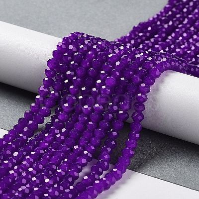 Baking Painted Imitation Jade Glass Bead Strands X-DGLA-A034-J4MM-A27-1